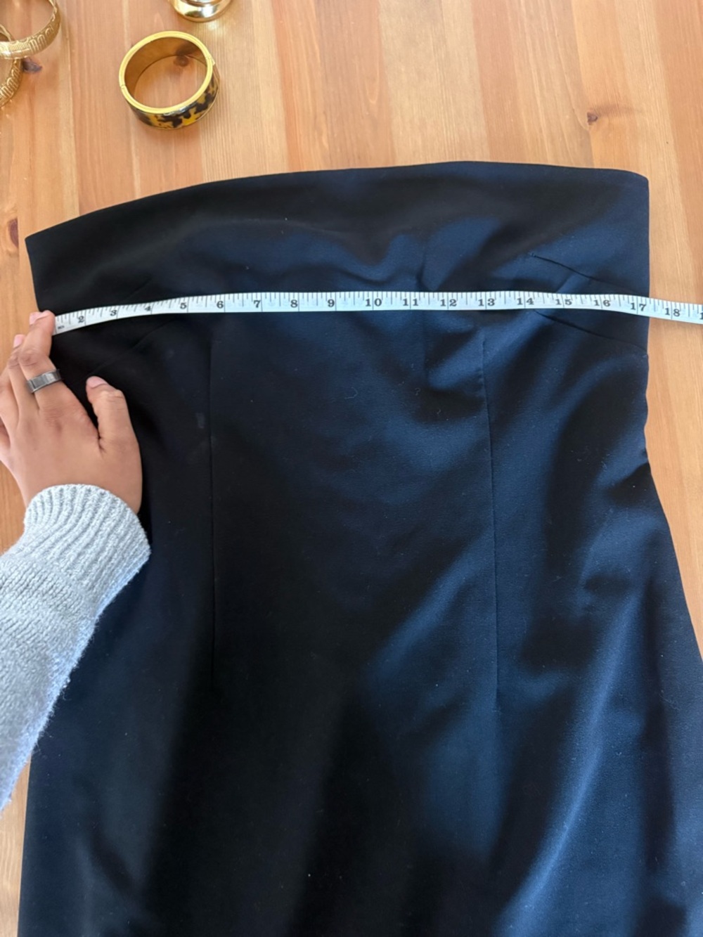 Classic Black Strapless Pencil Dress